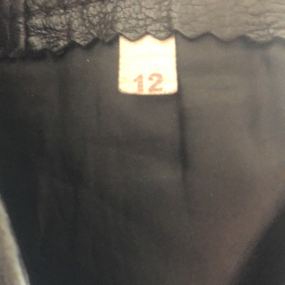 Vintage Leather Pencil Skirt size 12 Black Pockets Split Button & Zip - Picture 7 of 7